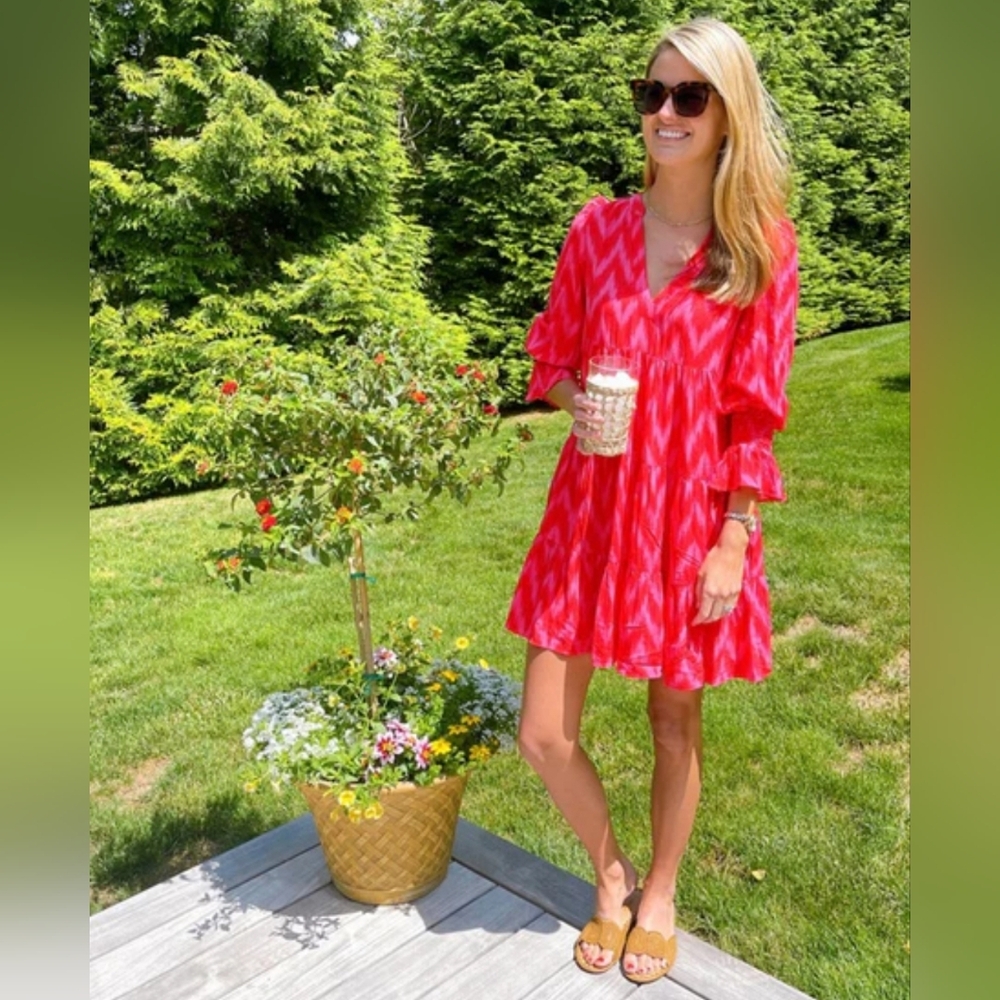 Pomander Place Hot Pink Ikat Kenzo Dress - Picture 5 of 12